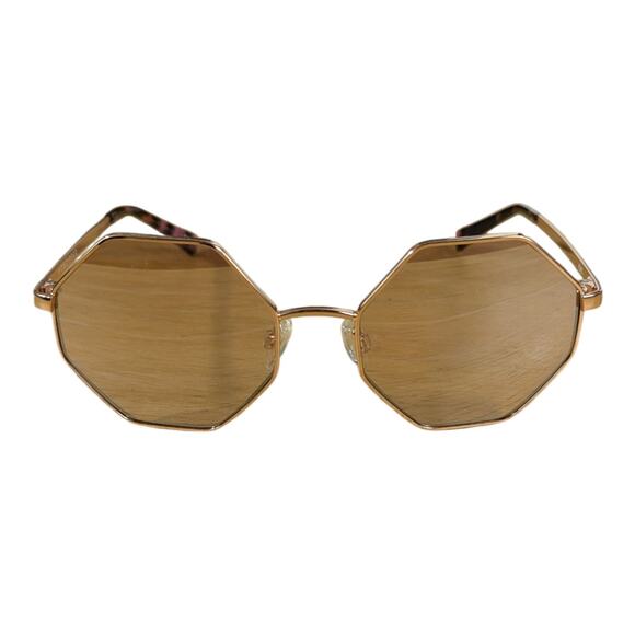 VonZipper Pearl Sunglasses Octagon Pink Silver Lens Gold Metal Womens main image 12